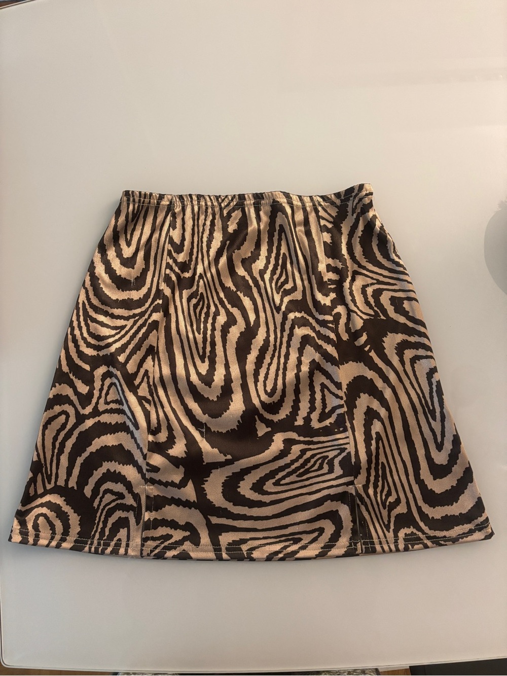 Urban Outfitters Brown & Cream Swirl A-Line Mini Skirt